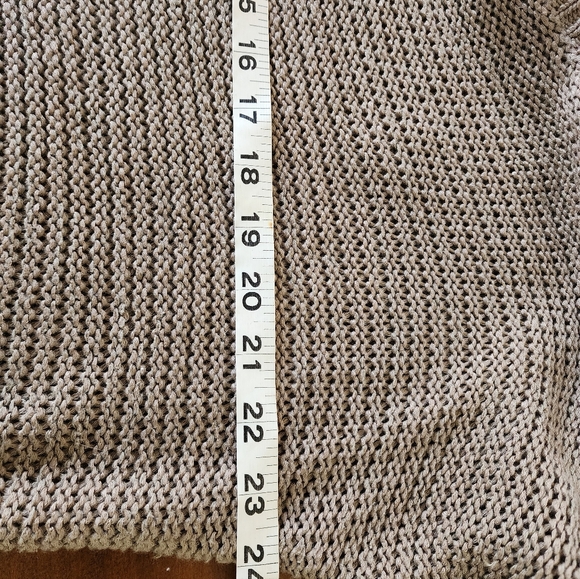 Crew Neck Cozy Brown Knit Sweater with Side Tie Detail Size S - Picture 6 of 7